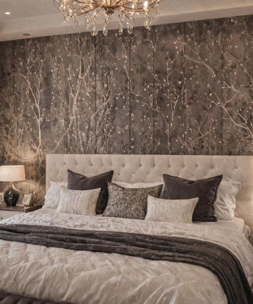 Sophisticated master bedroom with accent wall